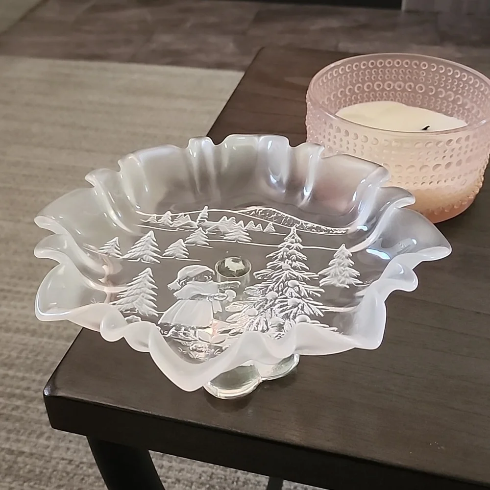 Mikasa Crystal - Christmas Bon Bon Dish, vintage